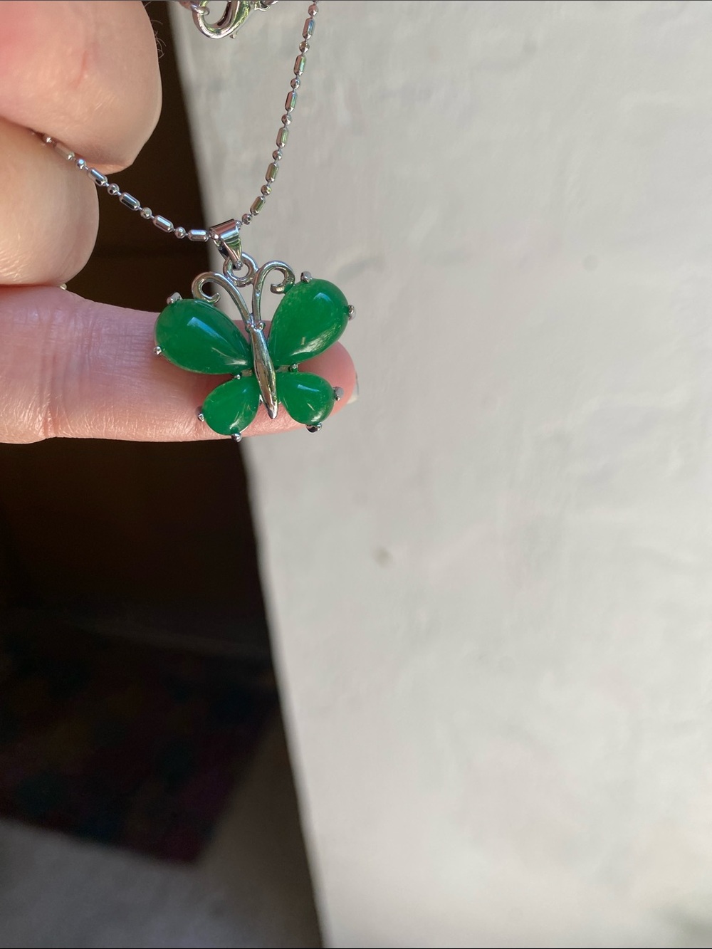 Green Butterfly Pendant Necklace - Women's Jewelry